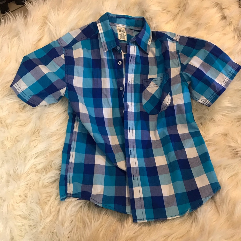 Boys Faded Glory short sleeve button down XL